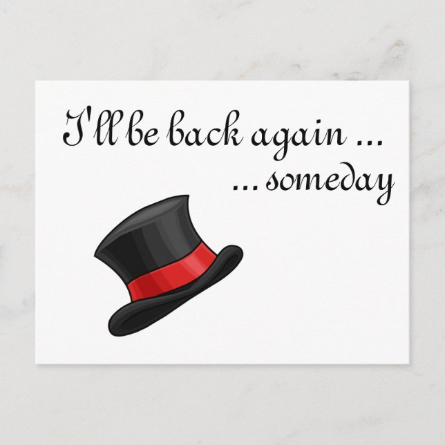 Cute melted Snowman Old Silk Hat Holiday Postcard (Front)