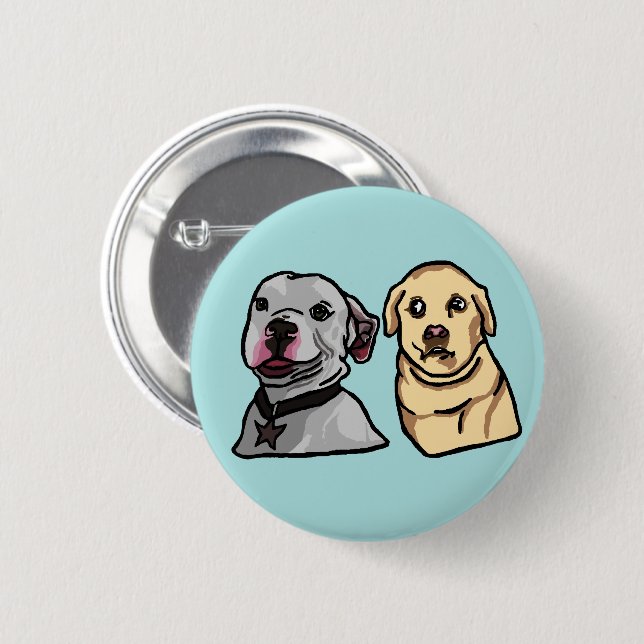 Cute Meme Dogs Button (Front & Back)
