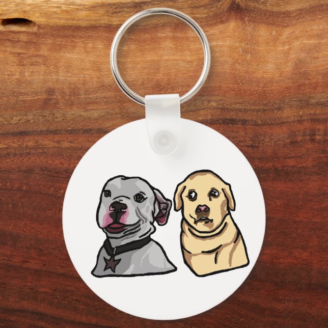Cute Meme Dogs Keychain (Front)