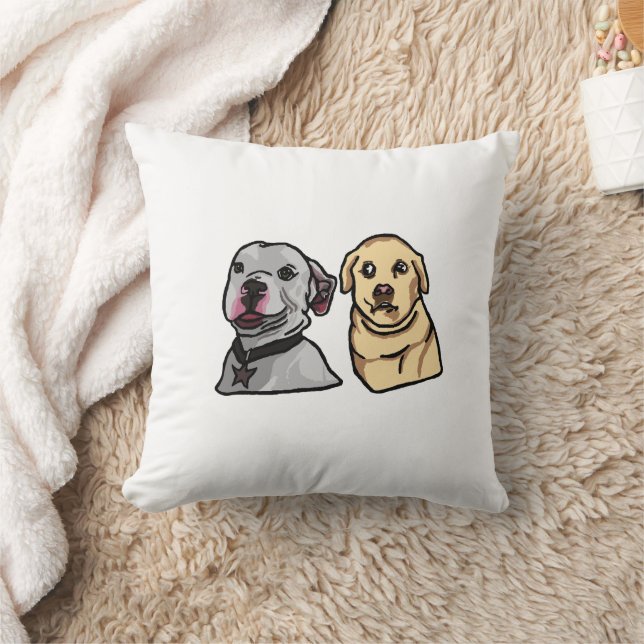 Cute Meme Dogs Throw Pillow (Blanket)