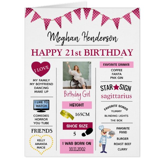 Cute Memory Keepsake Photo Special Age Birthday Cards (Front)