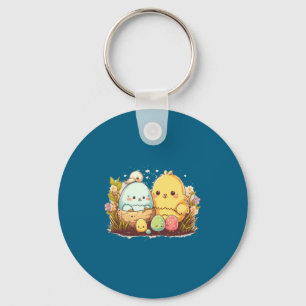 Cute Men Easter Bunny Easter Egg 13 Keychain