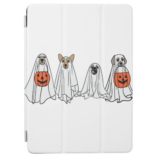 Cute men women Halloween dog dogs ghost pumpkin co iPad Air Cover