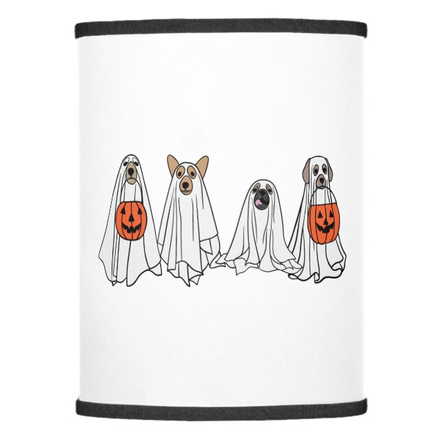 Cute men women Halloween dog dogs ghost pumpkin co Lamp Shade (Front)