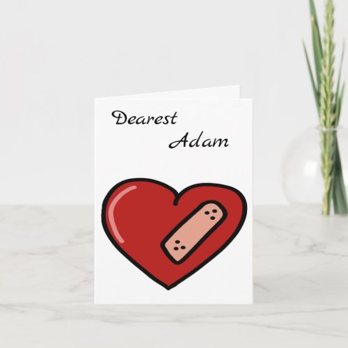 Cute Mended Red Love Heart Romantic Greeting Card