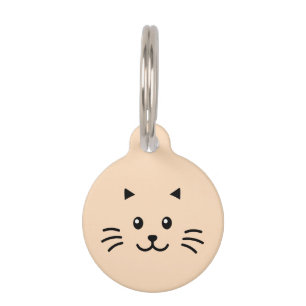 Cute Meow Cat Personalized Yellow Pet ID Tag