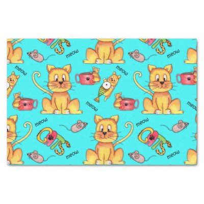 Cute Meow Cats Aqua