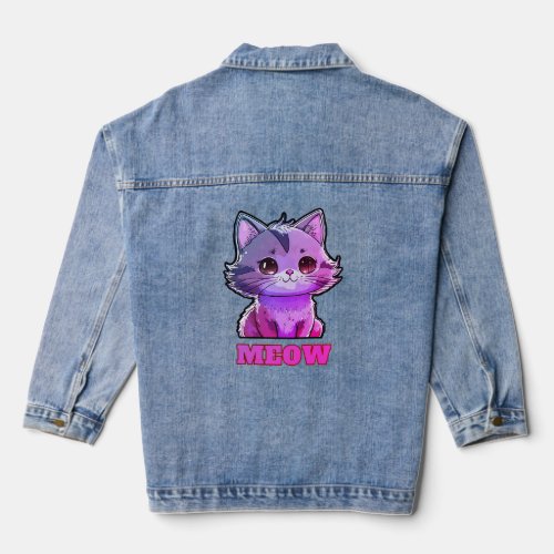 Cute Meow Denim Jacket