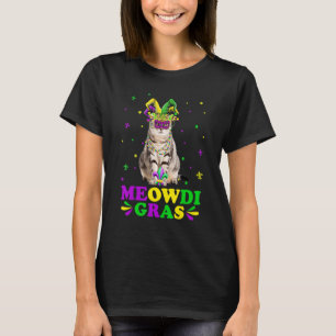 Cute Meowdi Gras American Shorthair Cat Mask Mardi T-Shirt