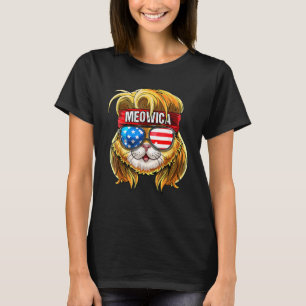 Cute Meowica Cat Mullet American Flag Patriotic 4t T-Shirt