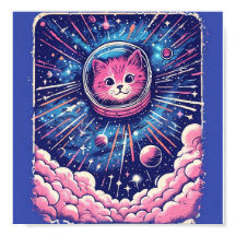 Cute Meowstranaut Cat Poster – Space Cat Wall Art 