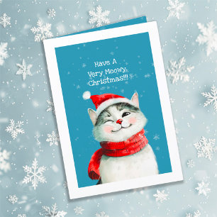 Cute Meowy Cat Christmas Card