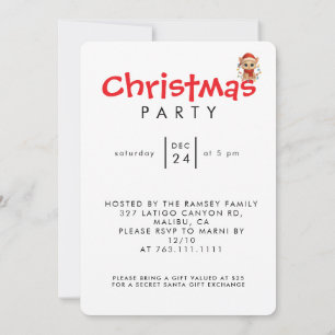 Cute Meowy Catmas Cat Merry Christmas Funny Invitation