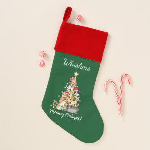 Cute Meowy Catmas Cats Christmas Tree Stocking