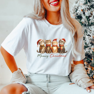 Cute Meowy Christmas Cats T-Shirt
