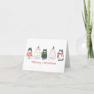 Cute Meowy Christmas Funny Cat Holiday Card