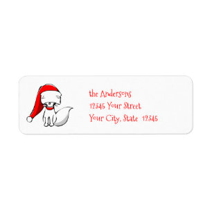 Cute Meowy Christmas Kitties Label
