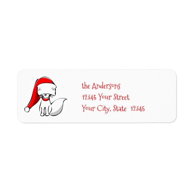 Cute Meowy Christmas Kitties Label (Front)