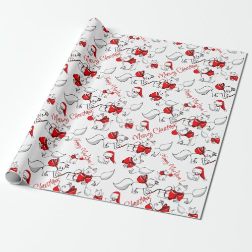 Cute Meowy Christmas Kitties Wrapping Paper