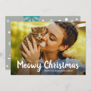 Cute Meowy Christmas Pet Cat lover Photo Holiday Card