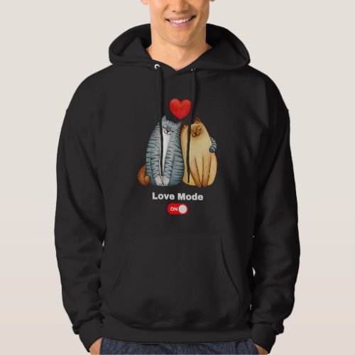 Cute Meowy Valentine Cat   Valentines Day Hoodie