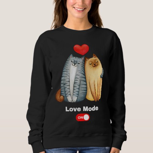 Cute Meowy Valentine Cat   Valentines Day Sweatshirt