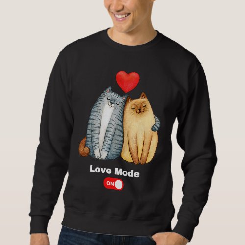 Cute Meowy Valentine Cat   Valentines Day Sweatshirt