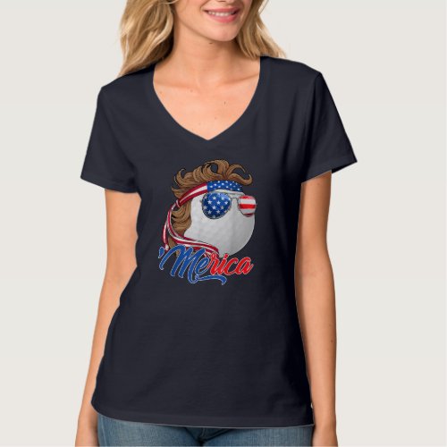 Cute Merica Golf Ball USA Flag Sunglasses Happy 4t T_Shirt