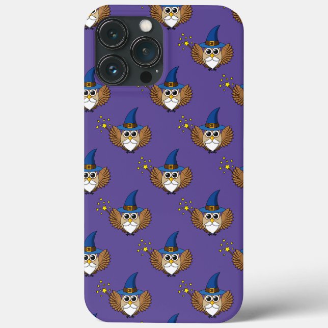 Cute Merlin the Wizard Owl Cartoon Case-Mate iPhone Case (Back)