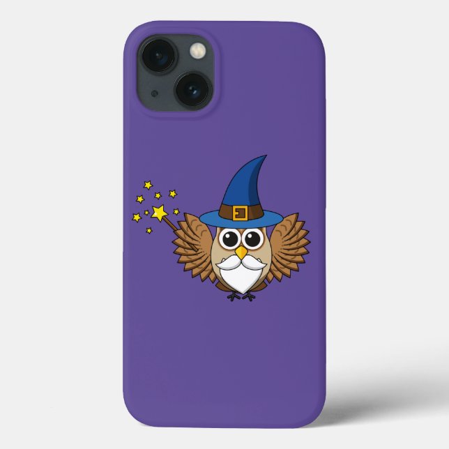 Cute Merlin the Wizard Owl Cartoon Case-Mate iPhone Case (Back)