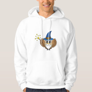 Cute Merlin the Wizard Owl Cartoon Hoodie