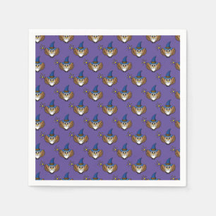 Cute Merlin the Wizard Owl Cartoon Napkins