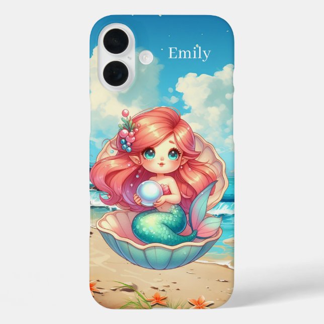 Cute Mermaid add name  Case-Mate iPhone Case (Back)