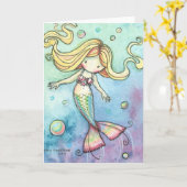 Cute Mermaid and Bubbles Card by Molly Harrison | Zazzle