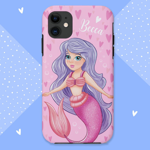 Cute Mermaid and hearts phone case