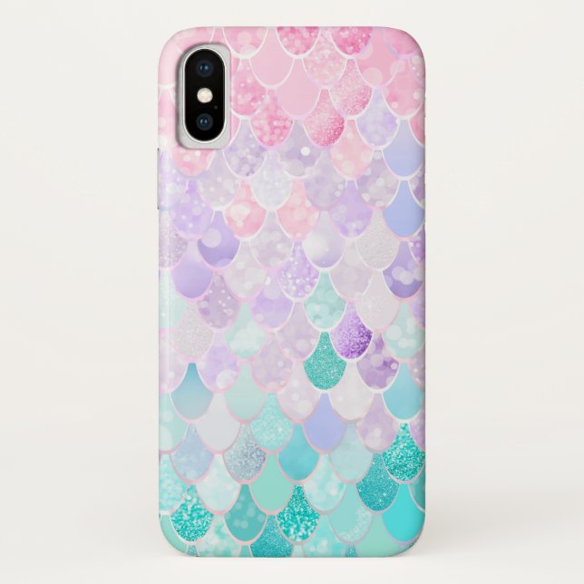 Cute Mermaid Apple iphone case, pink, purple, teal Case-Mate iPhone Case (Back)