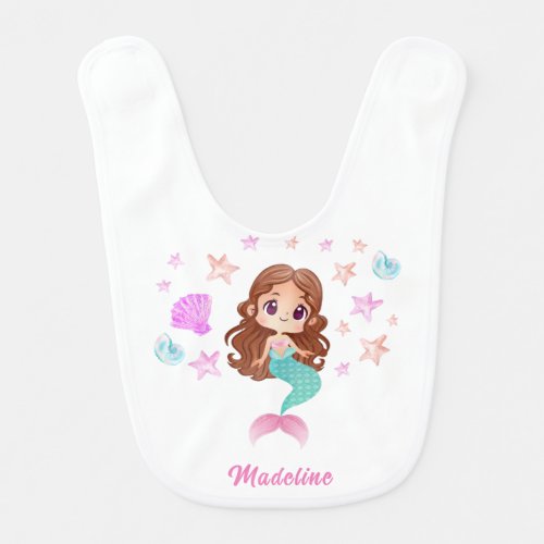 Cute Mermaid Baby Bib