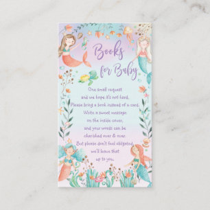 Cute Mermaid Baby Shower Bring a Book Instead Enclosure Card