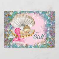 Cute Mermaid Baby Shower Invitations