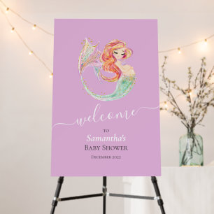 CUTE MERMAID BABY SHOWER PINK Foam Board