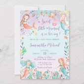 Cute Mermaid Baby Shower Under the Sea Baby Girl Invitation (Front)