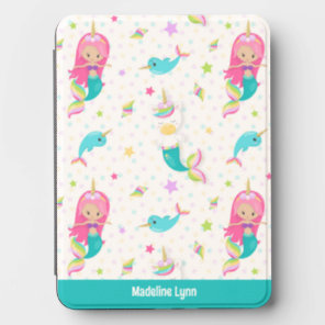 Cute Mermaid Beach Girl Personalized Kids Kindle Cover