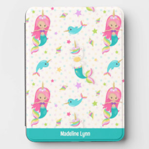 Cute Mermaid Beach Girl Personalized Kids Kindle Cover
