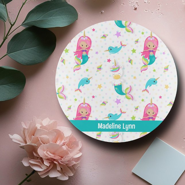 Cute Mermaid Beach Girl Personalized Kids Trinket Tray (Creator Uploaded)