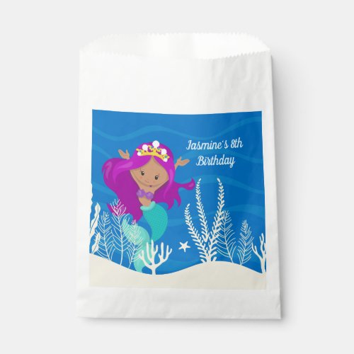 Cute Mermaid Birthday Girl Custom Kids Pool Party Favor Bag