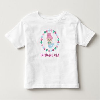 Cute Mermaid Birthday Girl Shirt by Popcornparty at Zazzle