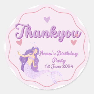 Cute Mermaid Birthday Sticker