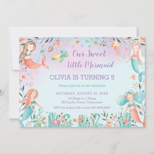 Cute Mermaid Birthday Under the Sea Pool Party