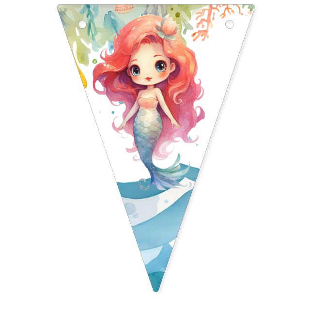Cute Mermaid Bunting Banner (Sixteenth Flag)