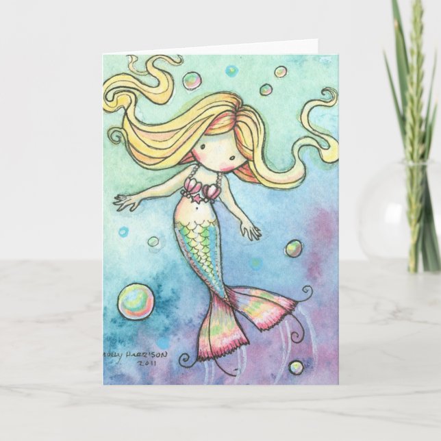 Cute Mermaid Card ~ Whimsical and Sweet (Front)